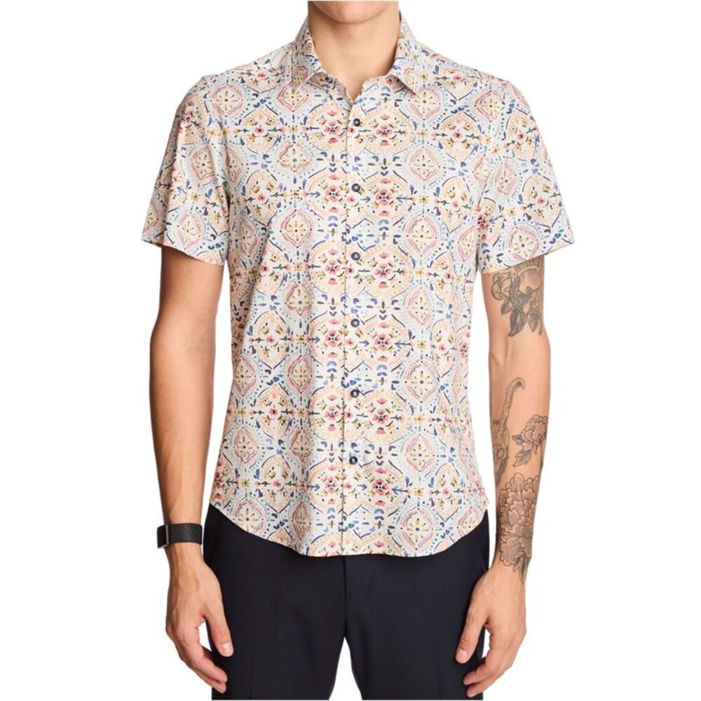 Paisley & Gray Mens Printed Mosaic Button Up Shirt, NWT